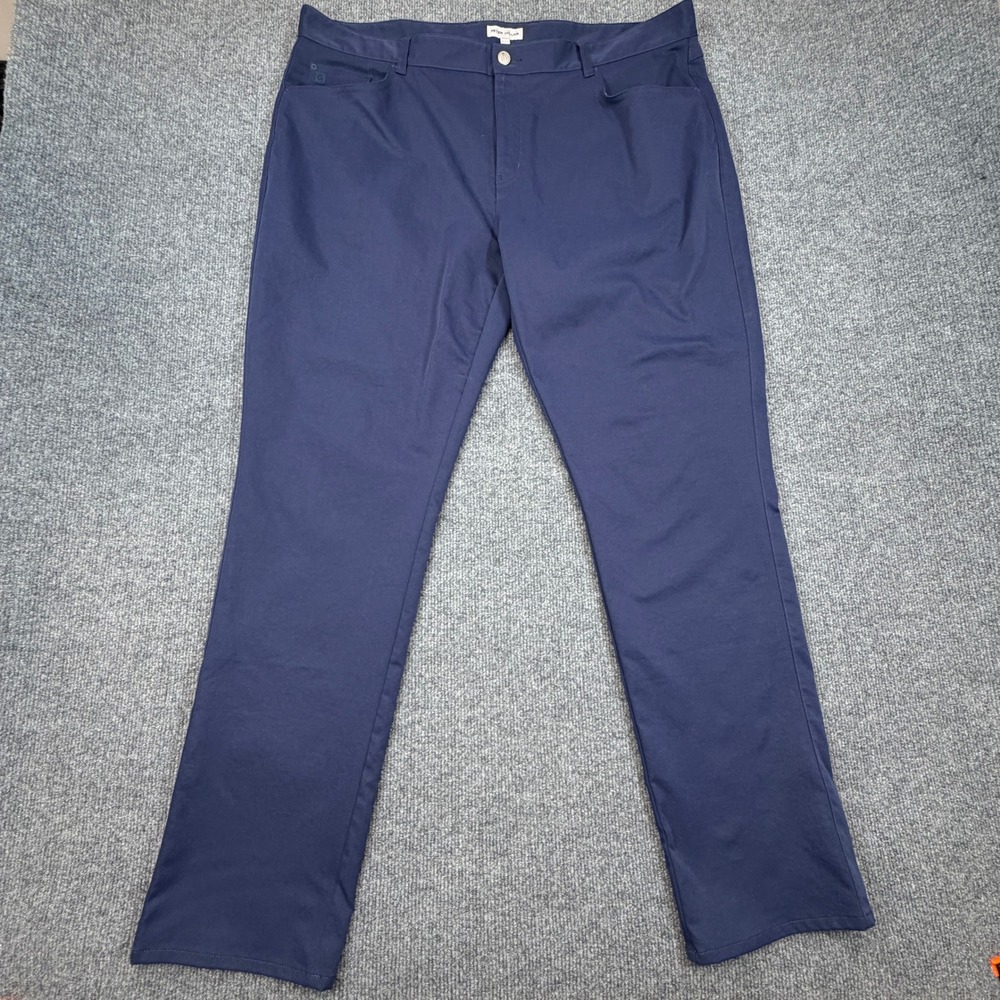 Peter Millar EB66 Five-Pocket Pants Mens 42X32 Navy Blue Travel Golf Stretch